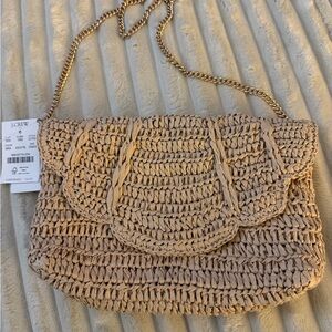 J. Crew Beige Woven Shoulder Bag